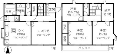 柿の木坂1丁目戸建の間取り画像