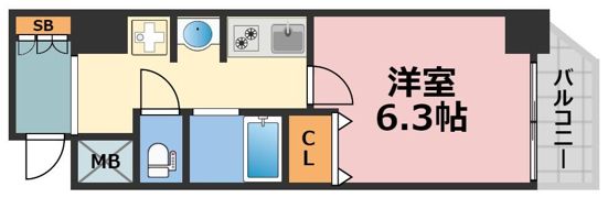 プレサンス心斎橋ザ・スタイルの間取り画像