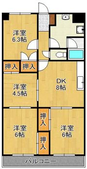 戸畑駅前スカイマンション 503の間取り画像