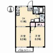 チューリップハイツ B棟の間取り画像