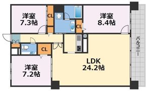 エグゼタワー道修町の間取り画像