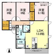 エクシード田中 A棟の間取り画像