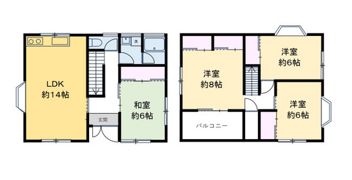 平尾借家 Bの間取り画像