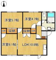 ヴィレッジヒルズB棟の間取り画像