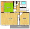 徳力団地133棟302号の間取り画像
