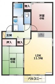 シェアードハイツ津高B棟の間取り画像