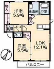 プリムヴェール A棟の間取り画像