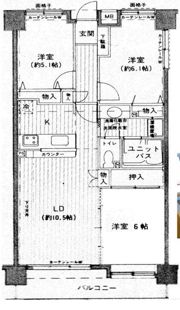 川口南町ローヤルコーポの間取り画像