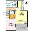 Noble villa鹿手袋 Bの間取り画像