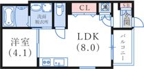 Tre Court 兵庫Ⅱの間取り画像