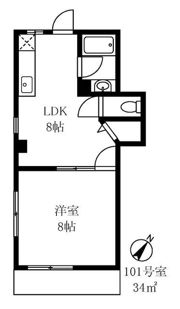 マンション牧野の間取り画像