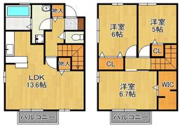 ウィットコート尾倉 B棟の間取り画像
