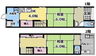 高瀬町貸家の間取り画像