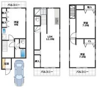 西尻池町1丁目貸家の間取り画像