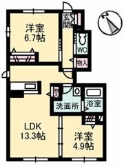グリーンガーデン六条 B棟の間取り画像