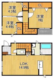 サンラプロ折尾西D棟の間取り画像