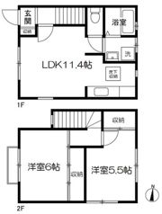 小田原市南町4丁目戸建の間取り画像
