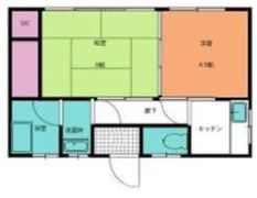 亀楽荘の間取り画像