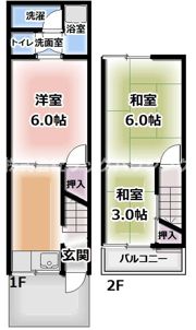 金田町5丁目テラスハウスの間取り画像