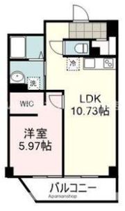 静岡泉町エンブルコート7階1LDKの間取り画像