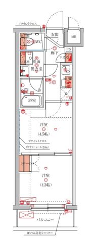 ハーモニーレジデンス池袋ウエストの間取り画像
