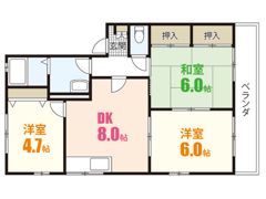リバージュ1号館の間取り画像