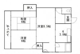 橋本アパートA棟の間取り画像