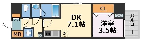 ライフフィールドなにわ本町RUELLEの間取り画像