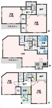 東大宮駅近ハウスの間取り画像
