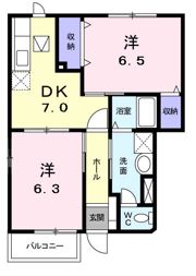 メープル焼山Aの間取り画像