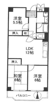 日興千里台スカイタウンB棟の間取り画像