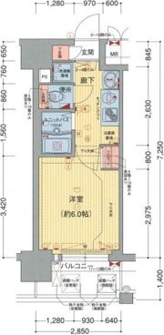 プレミアムコート天神橋の間取り画像