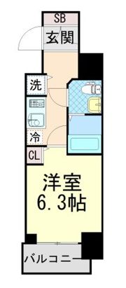 ララプレイス三宮東アスヴェルの間取り画像