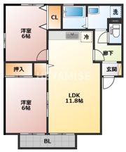 サンライズヒル福田E棟の間取り画像