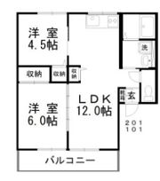 笹沖ハイムⅠの間取り画像