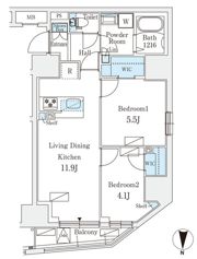 オープンブルーム入谷Eastの間取り画像