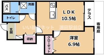 ブライトハウス瀬田Aの間取り画像