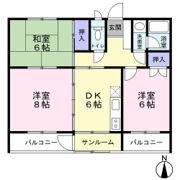 朝菜ハイツの間取り画像