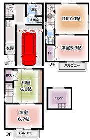 堀溝3丁目貸家の間取り画像