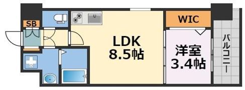 ミラージュパレス難波幸町の間取り画像