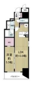 レジュールアッシュ谷町四丁目グランクラスの間取り画像