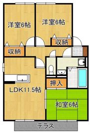 ルネッサンス大里 A棟の間取り画像