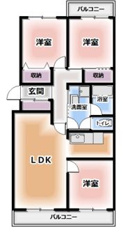 リバーサイドともぶち第一住宅15号棟の間取り画像