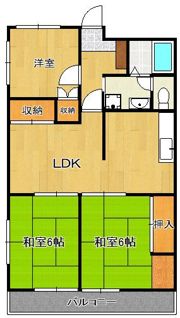 グリーンハイツ第一引野407号の間取り画像