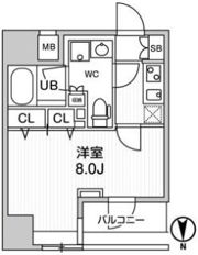 ｼﾞｪﾉｳﾞｨｱ浅草橋Ⅱｽｶｲｶﾞｰﾃﾞﾝの間取り画像