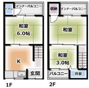 西郷通3丁目テラスハウスの間取り画像