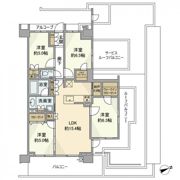 プラウド武蔵中原トレサージュの間取り画像