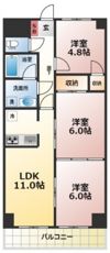 日宝ポニクレール府中の間取り画像