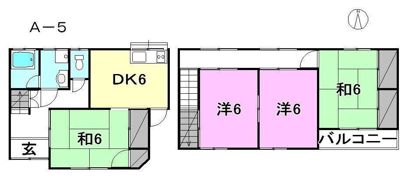 北斎院古川テラスハウス Aの間取り画像