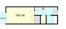 ロイヤルハイツA棟 2階1Kの間取り画像